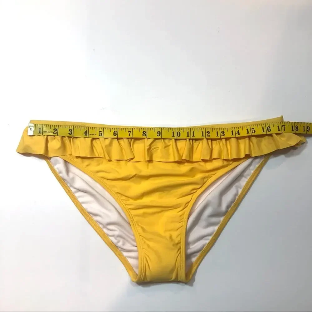 Free Press Ruffle Trim Bikini Swim Bottoms Yellow XL